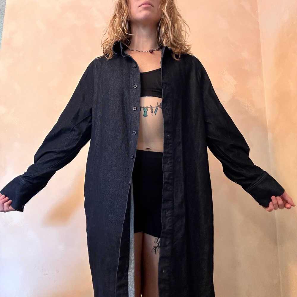 Wide arm denim dress/cover up